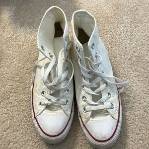Gently used high top white converse